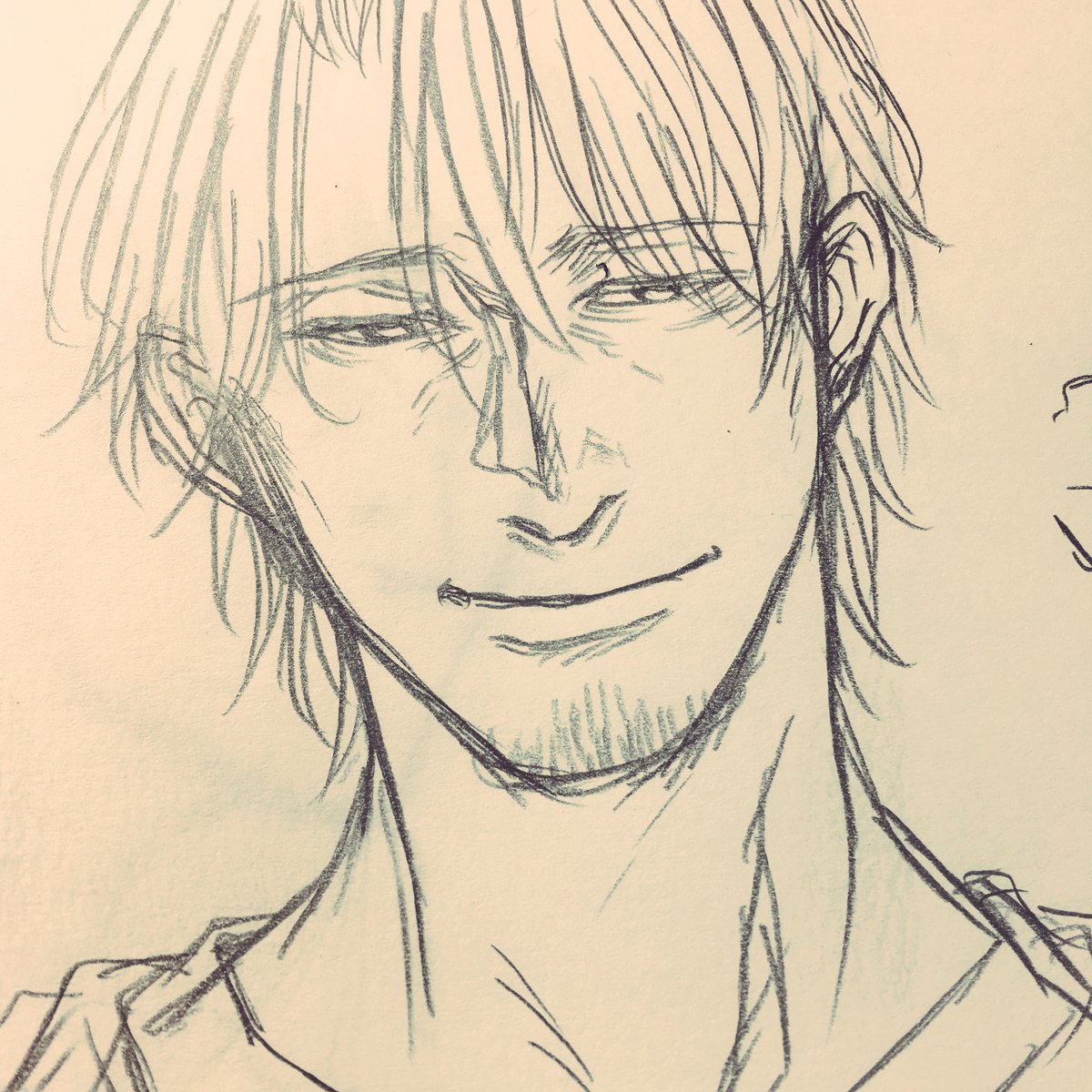 例えば雨がのセンシティブおじさん。描いたものの口元しか使わなかったので上げ 