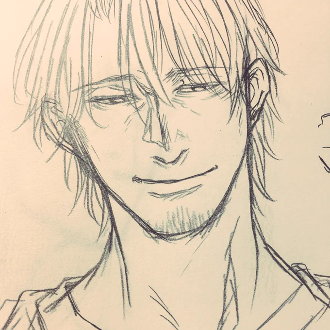 例えば雨がのセンシティブおじさん。描いたものの口元しか使わなかったので上げ 