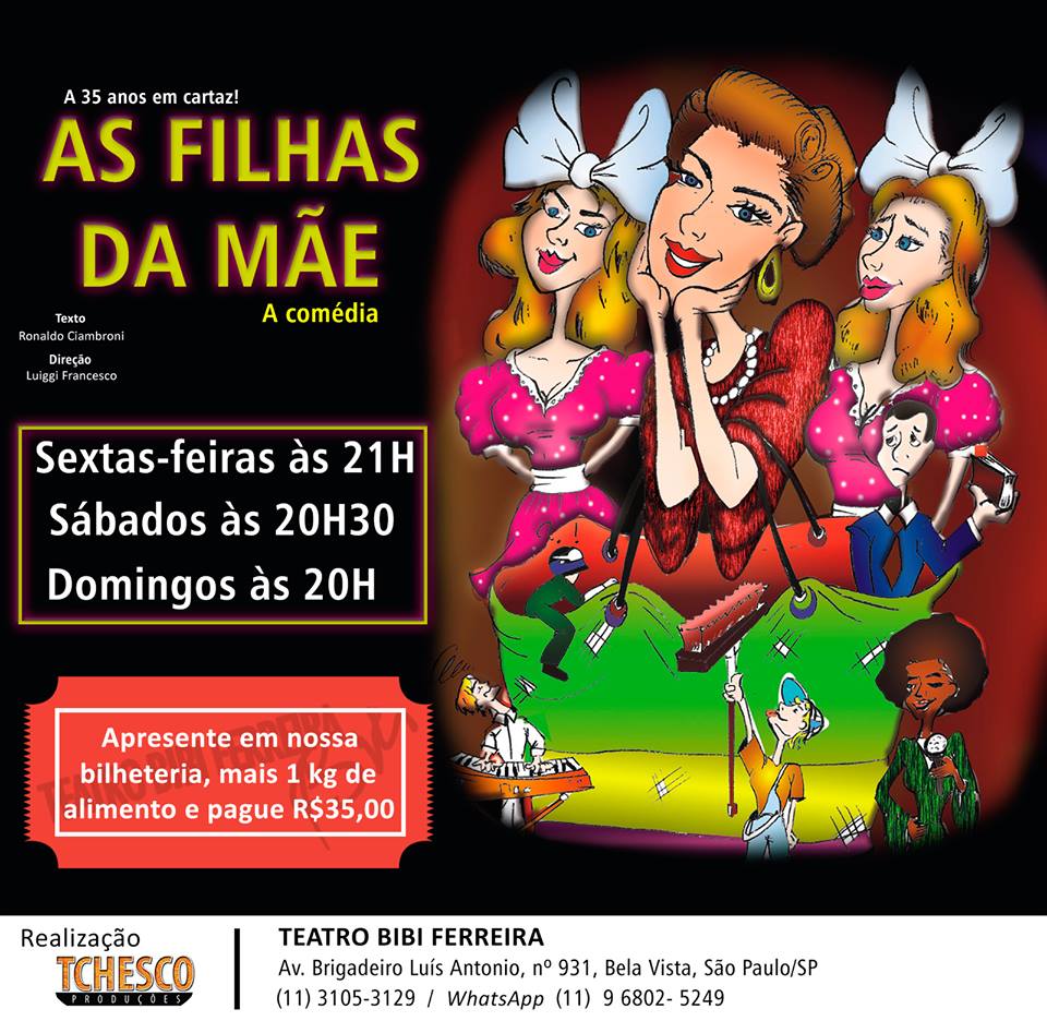Tchesco2017's tweet photo. AS FILHAS DA MÃE
SEXTA - 21h
SÁBADO - 20h30
DOMINGO - 20h
AQUI NO TEATRO BIBI FERREIRA!!! https://t.co/jnFW93SjME