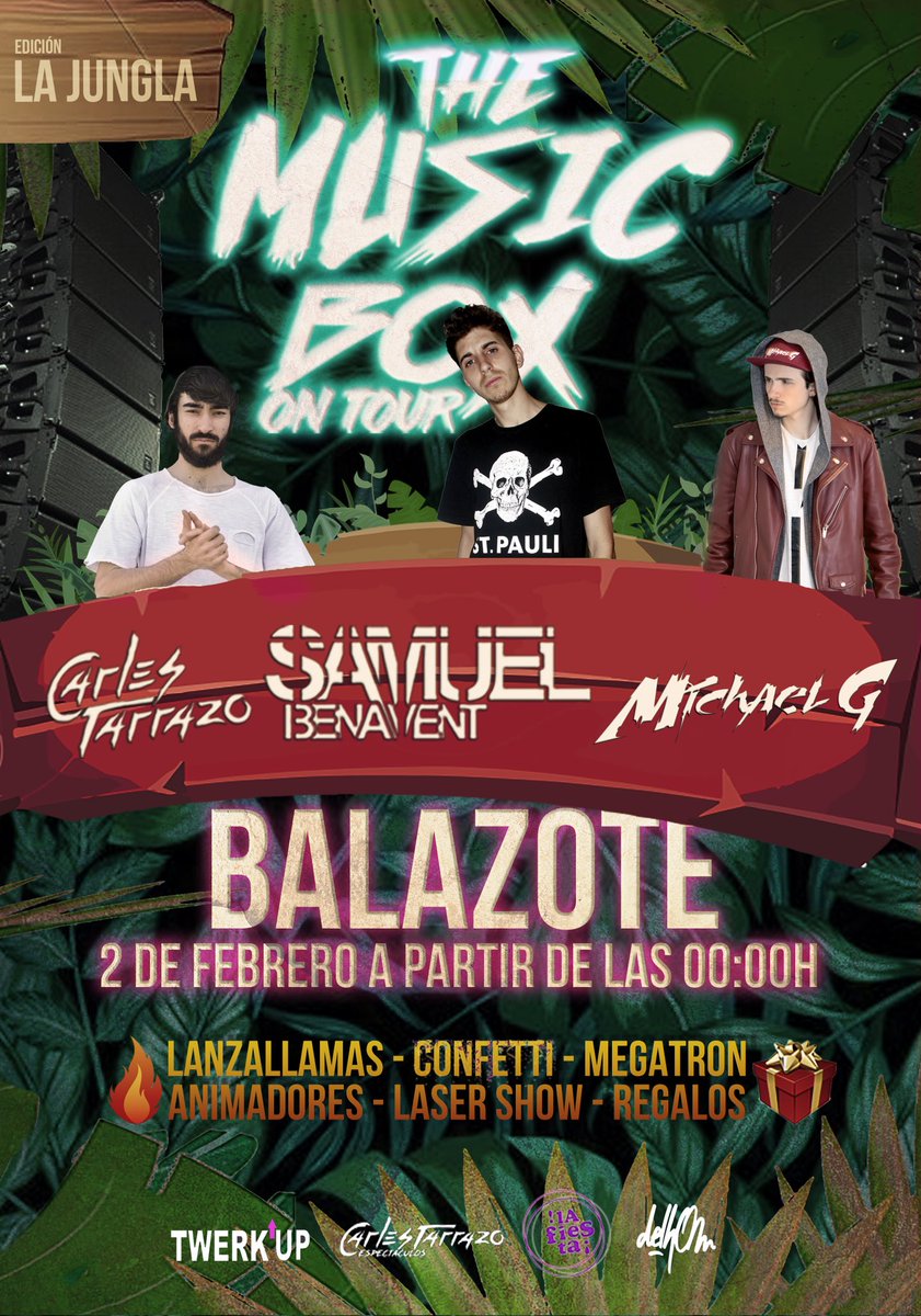 Esta noche estamos en #Balazote #Albacete #themusicboxontour #regalos #twerk #lanzallamas #confetti #megatron