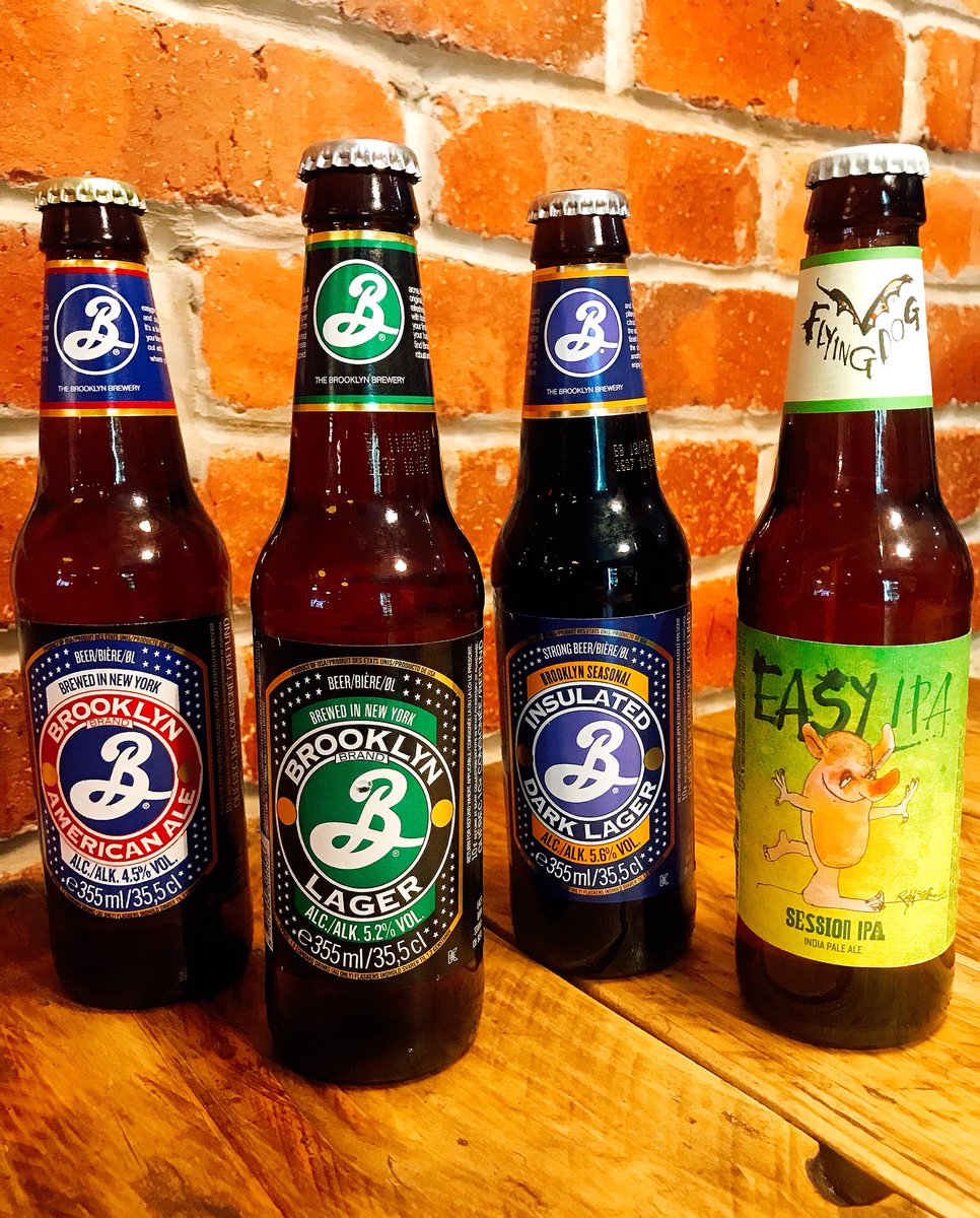 LoveThyBurger's tweet photo. THANK GOD IT’S FRIDAY🤪

Introducing the newest additions to our speciality beer collection! Come grab a cold one at either stores to get that Friday feeling flowing! 

#fridayfeeling #brooklynlager #brooklynamericanale #brooklyndarklager #flyingdog #easyIPA https://t.co/3CYOHDmZJh
