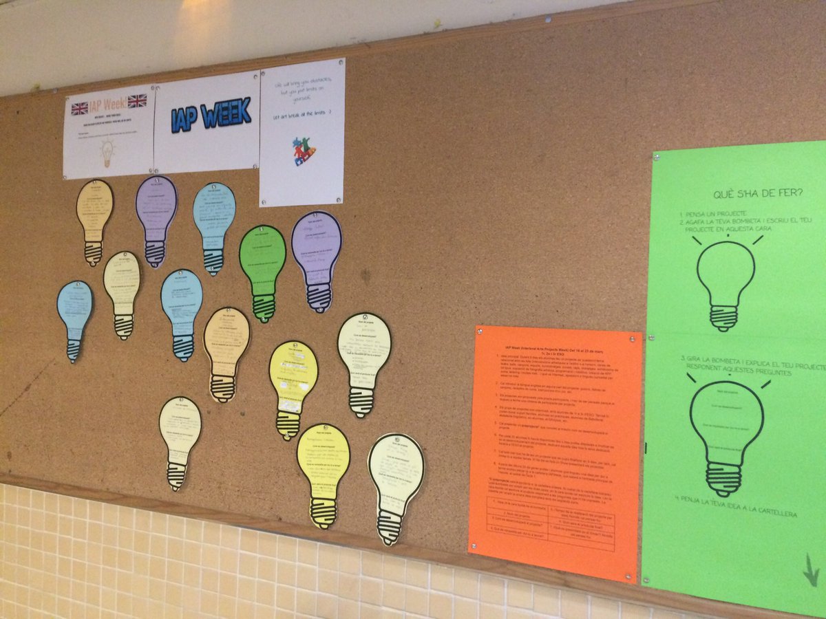 epiagranollers's tweet photo. Segueixen apareixent noves idees de projectes a la cartellera #IAPWeek! #participació #creativitat https://t.co/6WPytojYom