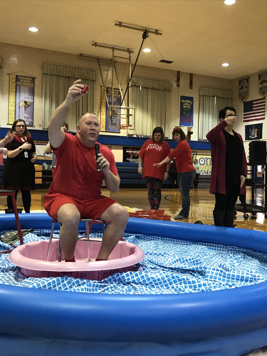 SMSDBuffalo's tweet photo. Athletic Director Jim Carmody gets slimed as part of SMSD #GoRedForWomen as part of our efforts to help fight heart disease! @4201Schools #SMSDpride https://t.co/i89Qc1zAjm