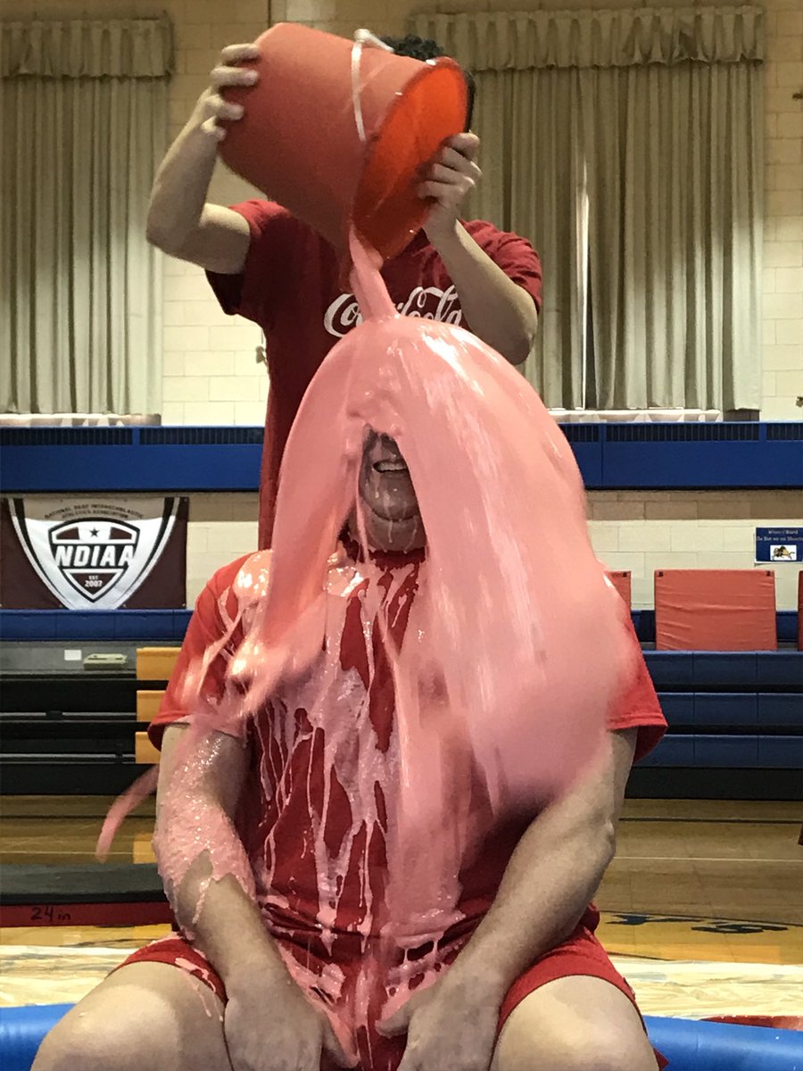 SMSDBuffalo's tweet photo. Athletic Director Jim Carmody gets slimed as part of SMSD #GoRedForWomen as part of our efforts to help fight heart disease! @4201Schools #SMSDpride https://t.co/i89Qc1zAjm