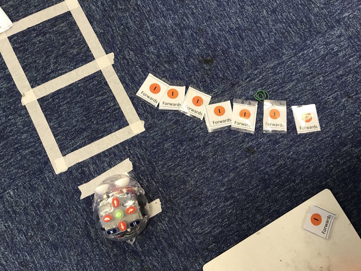 MarcWithersey's tweet photo. Today we are using the command cards to program the BlueBots to drive Little Red Riding Hood to Grandma’s house safely. #eytalking #eyfstwitterpals #eyfs #ukedchat https://t.co/jE2AIVeyvI