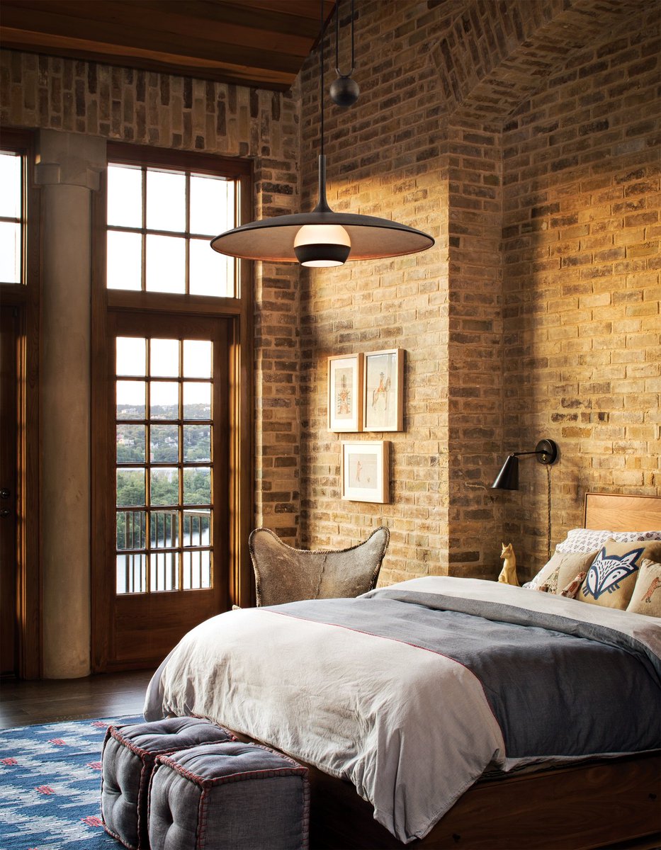 Troy Lighting's Alchemy pendant uses a fabric covered cord and an iron orb to create a modern twist on a classic industrial fixture. #troylighting