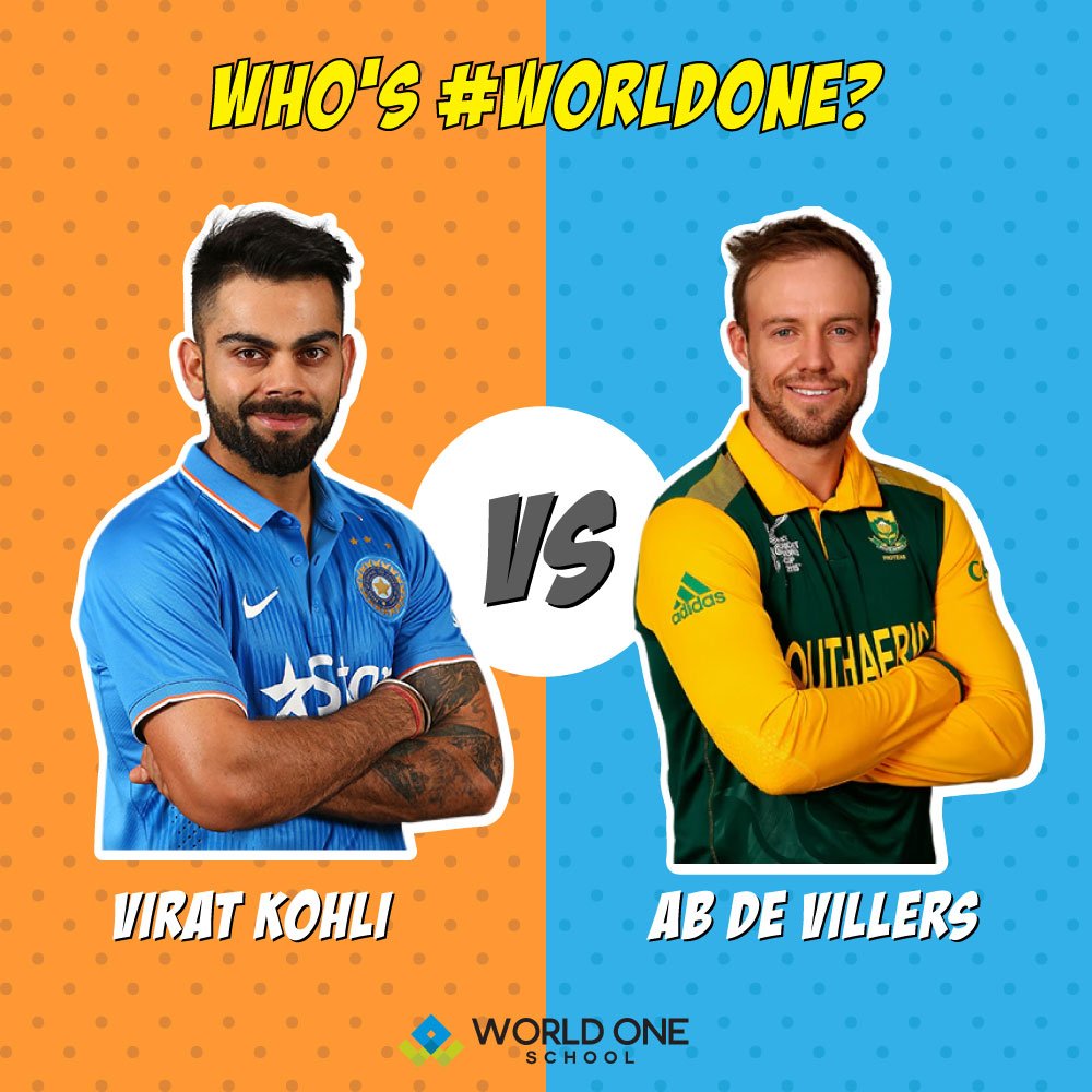 worldoneschool's tweet photo. Who do you think is #WorldOne? Vote for the best!
#WorldOneSchool #School #WorldOne #ViratKohli #AbDeVillers https://t.co/zLwLtEhahC