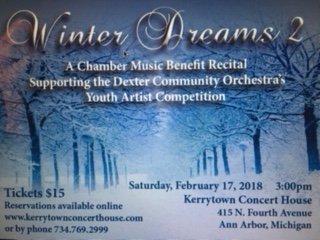 Check out our upcoming recital benefit for Dexter Community Orchestra Youth Artist Competition.  
Hope to see you on Saturday, Feb. 17th at 2:00pm at Kerrytown ConcertHouse <a href="/ConcertHouse/">Kerrytown</a>