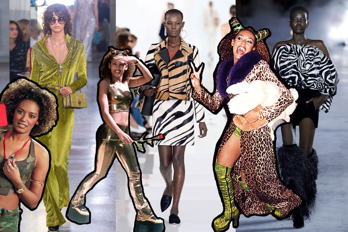BritishVogue's tweet photo. How to dress like a Spice Girl in spring/summer 2018: https://t.co/wkIXNFPSLl https://t.co/kO0LbEYEjk