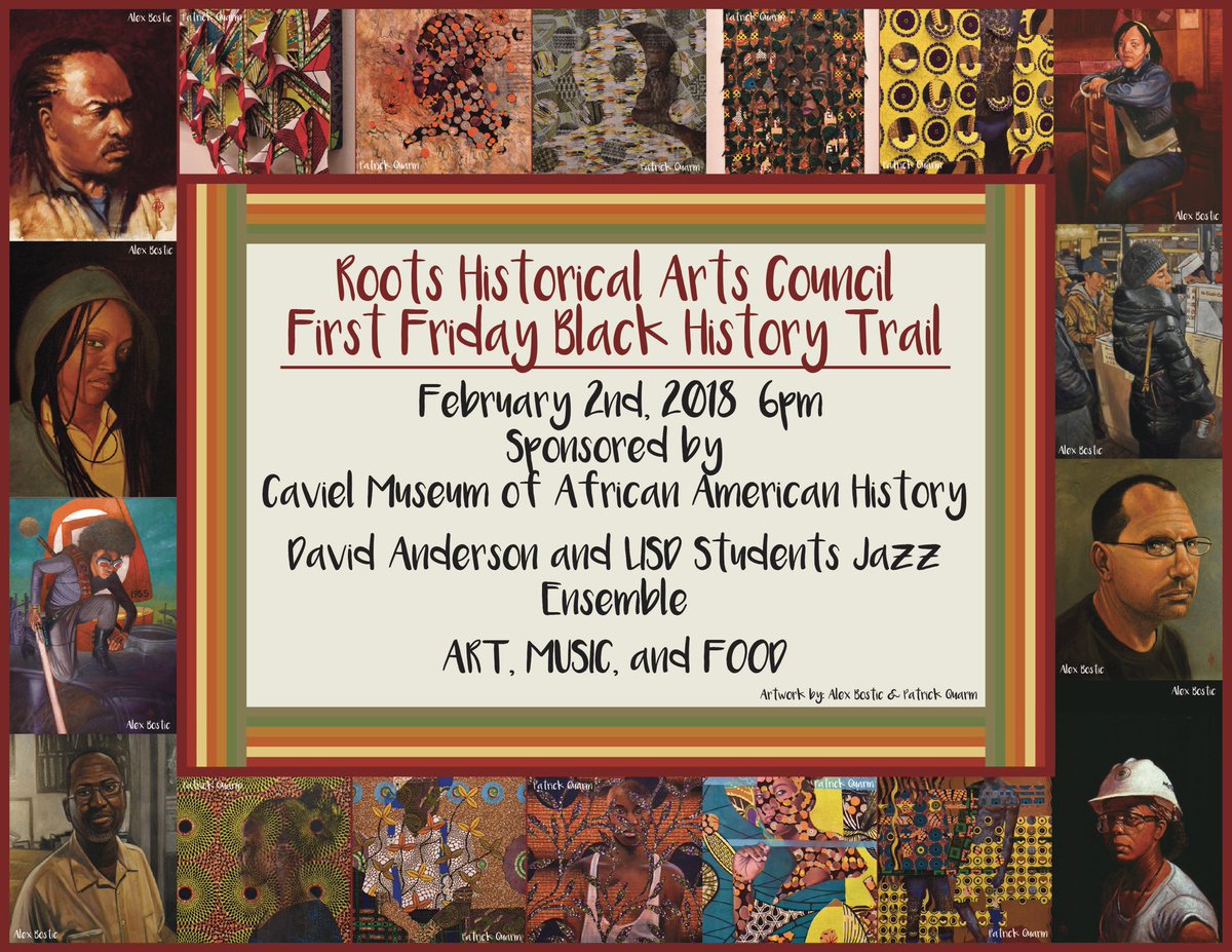 BLSATTU's tweet photo. Join us for an evening of culture, art, and food tonight at the Louise Hopkins Underwood Center for the Arts’ First Friday Black History Art Trail! #LHUCA #BLSA #SWBLSA #SOAR #BlackHistoryIsAmericanHistory #BlackHistoryMonth https://t.co/RPD1SCXyvz