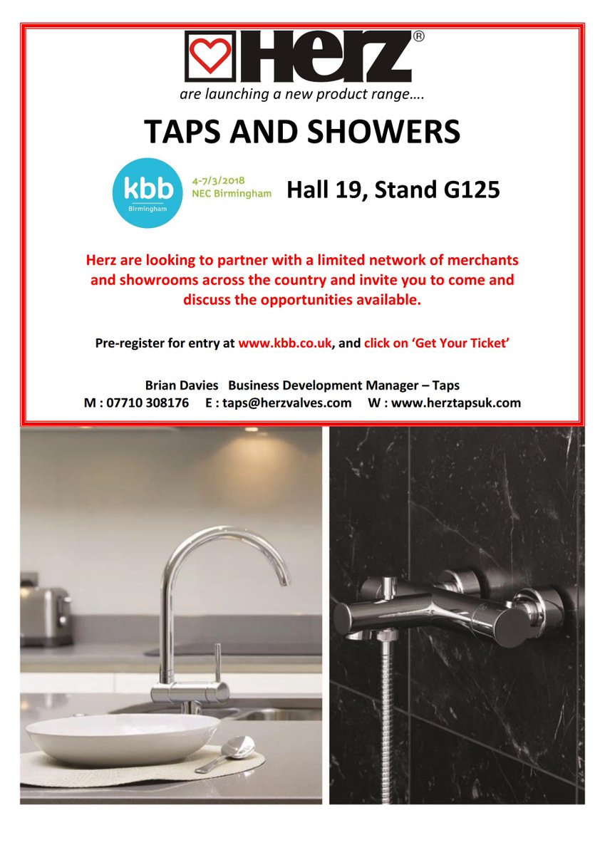 Come and see us at the KBB Exhibition 4th-7th March 2018. @kbblive #kbbexhibition #kbb #taps #showers #bathrooms #kitchens #kbblive
