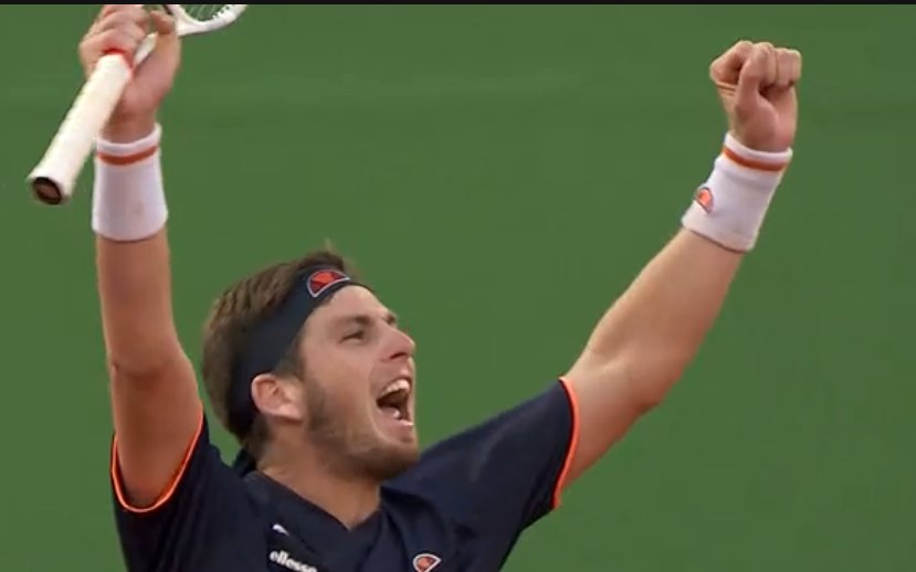BBCSport's tweet photo. He's done it! 

Cameron Norrie has beaten world number 23 Roberto Bautista-Agut in a five-set thriller! 

What a come back! 

 https://t.co/71yoq1JymR #bbctennis https://t.co/Bj4TAsMwTD