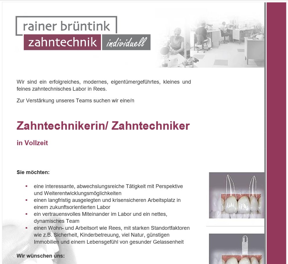 AnjaFink's tweet photo. Stellenanzeige:
https://t.co/OobPpB55rW
#Rees #Zahntechniker #jobdental https://t.co/VGkLdzZbSU
