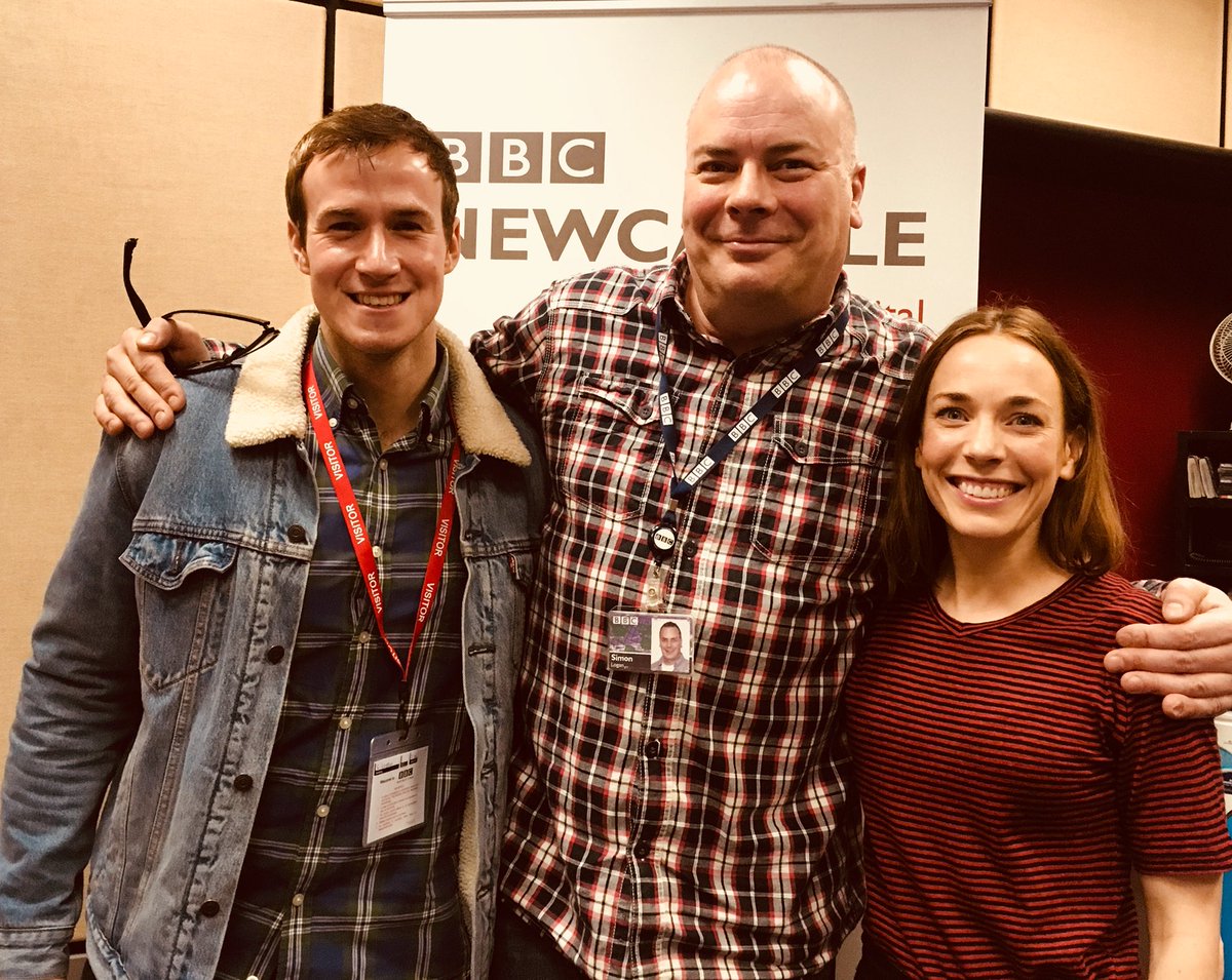 SundEmpire's tweet photo. Great interview with @SteffanHarri @LauraMain1 chatting @ShrekUKTour with #SimonLogan @bbcnewcastle 💚💚💚 https://t.co/v7z0gn89BQ
