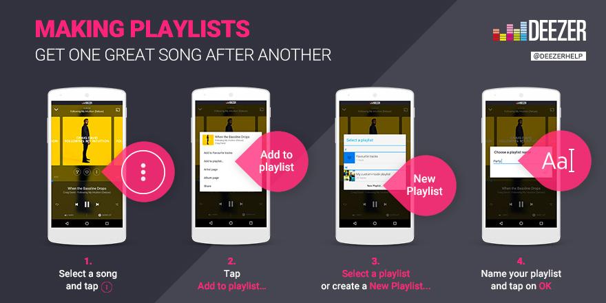 DeezerHelp's tweet photo. Look how simple it is to create a playlist! Here is more info: https://t.co/F6LWTY6sHb #playlist #deezerhelp #heretohelp https://t.co/D2bAkuWGkD