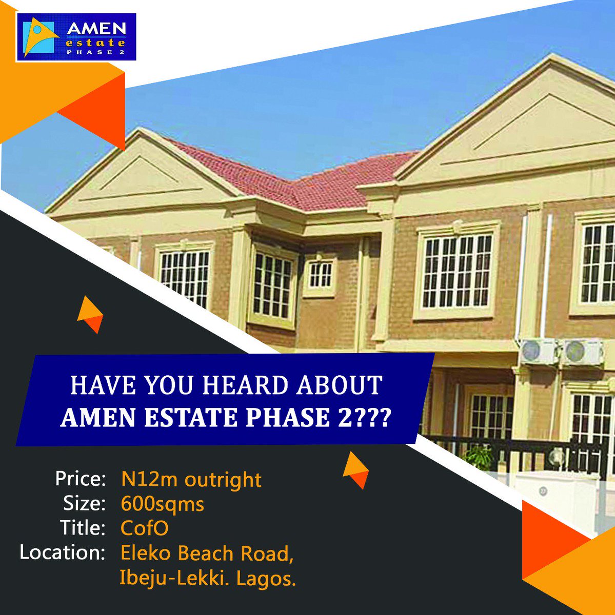 solagbade's tweet photo. Have you heard about AMEN ESTATE PHASE 2???
PRICE:12M OUTRIGHT 
SIZE   ;600SQMS
TITLE:CofO
LOCATION ELEKO BEACH ROAD,IBEJU-LEKKI LAGOS https://t.co/sHmfKwFPpP