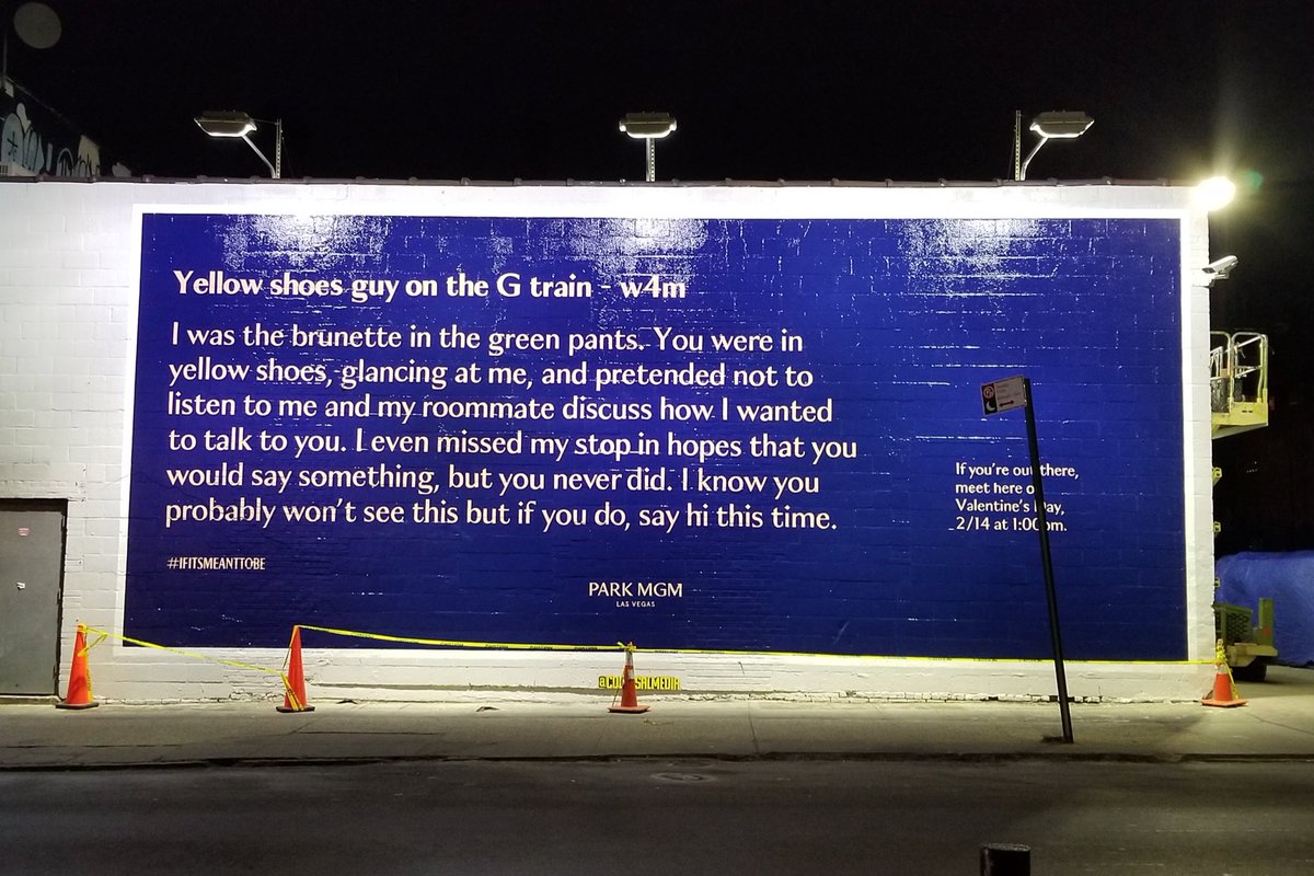 andyverderosa's tweet photo. I helped make this mural in Williamsburg. We’re trying to solve a real missed connection. Seeking yellow shoes guy on the G train. #ifitsmeanttobe https://t.co/BwYss1Tb5S