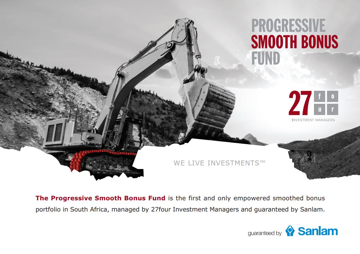 27four's tweet photo. The volatility of the markets can make one’s investment journey feel like a roller coaster ride. If you're looking for a more smooth journey ask about the Progressive Smooth Bonus Fund #PSBF 

Managed by #27four | Guaranteed by @sanlam 

https://t.co/mtYr3JJSQz https://t.co/kCKIkT22Bt