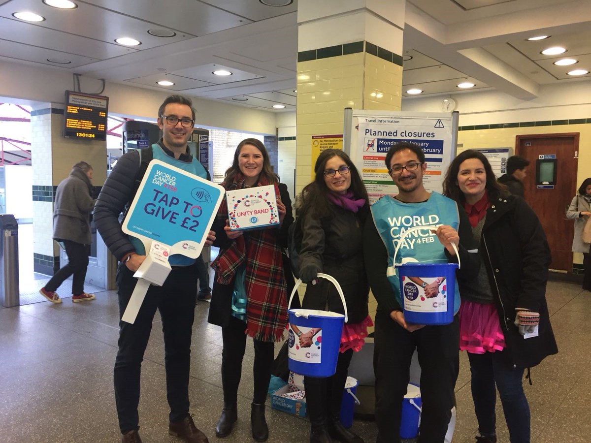 wealthwizards's tweet photo. Well done to our Guildford team for raising over £1000 today for @CR_UK #WorldCancerDay at Farringdon station! https://t.co/5z29VNJKgl