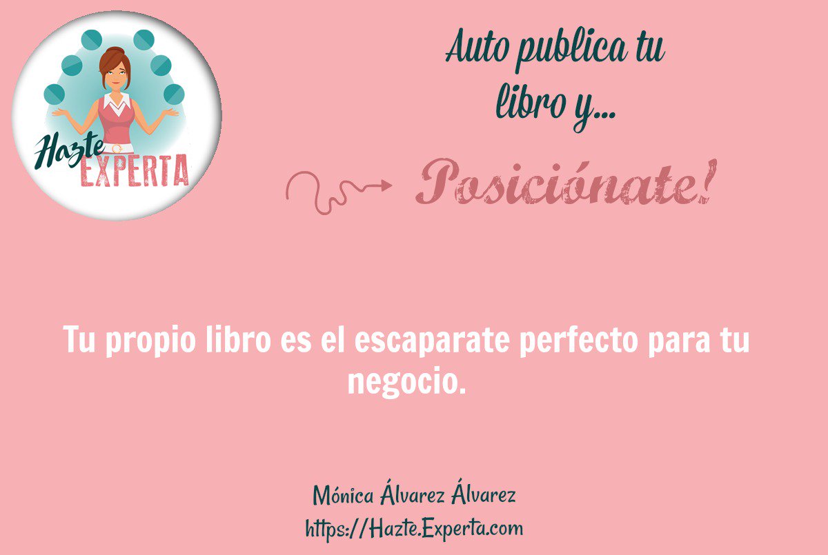 HazteExperta's tweet photo. #AUTOPUBLICATULIBROYPOSICIÓNATE
#HazteExperta #MónicaÁlvarezÁlvarez https://t.co/4dpoLsM3kp