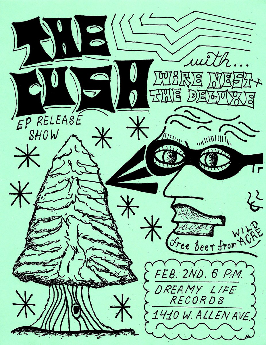 TheCush2's tweet photo. Tonight's the night! The Deluxe plays at 7, Wire Nest at 8, The Cush at 9pm @DreamyLifeRecs! Come help us celebrate the release of our new EP. #FortWorth #Texaspsych #rocknroll https://t.co/rU7d3EIFo3