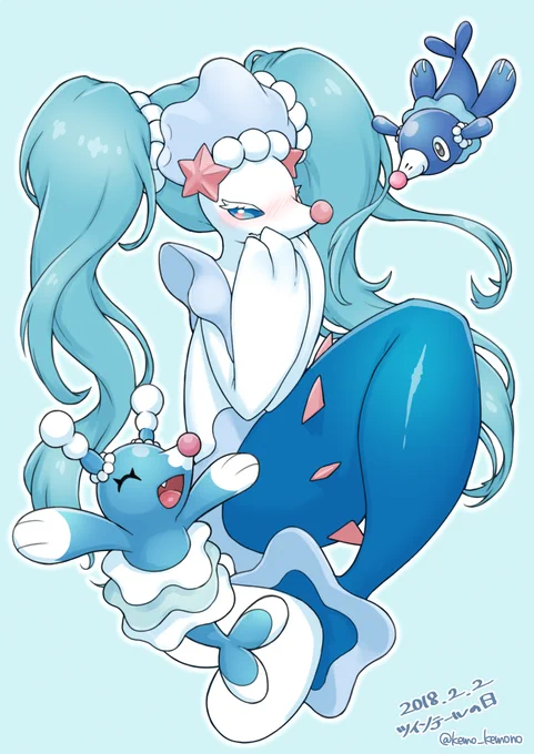 遅刻だけど…みんなでお揃い! #ツインテールの日 #ポケモン 