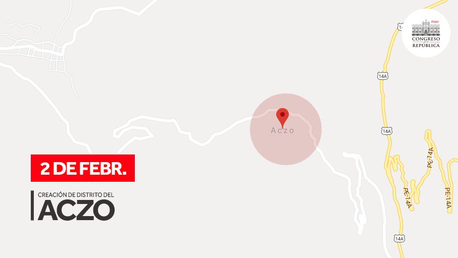 congresoperu's tweet photo. Bajo la Ley N° 12646, hace 62 años, se creó el distrito de #Aczo, ubicado en la provincia de Huari. https://t.co/iacqecCcWV