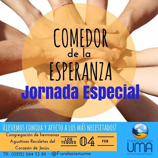 Para nuestra jornada #Especial de este domingo, estamos requiriendo: Ropa en buen estado, zapatos, comida y cualquier otro insumo q' pueda ser útil a las personas q' están en situación de calle o riesgo.

Estaremos recibiendo los donativos en nuestra sede de #UMA  Chacao. GRACIAS
