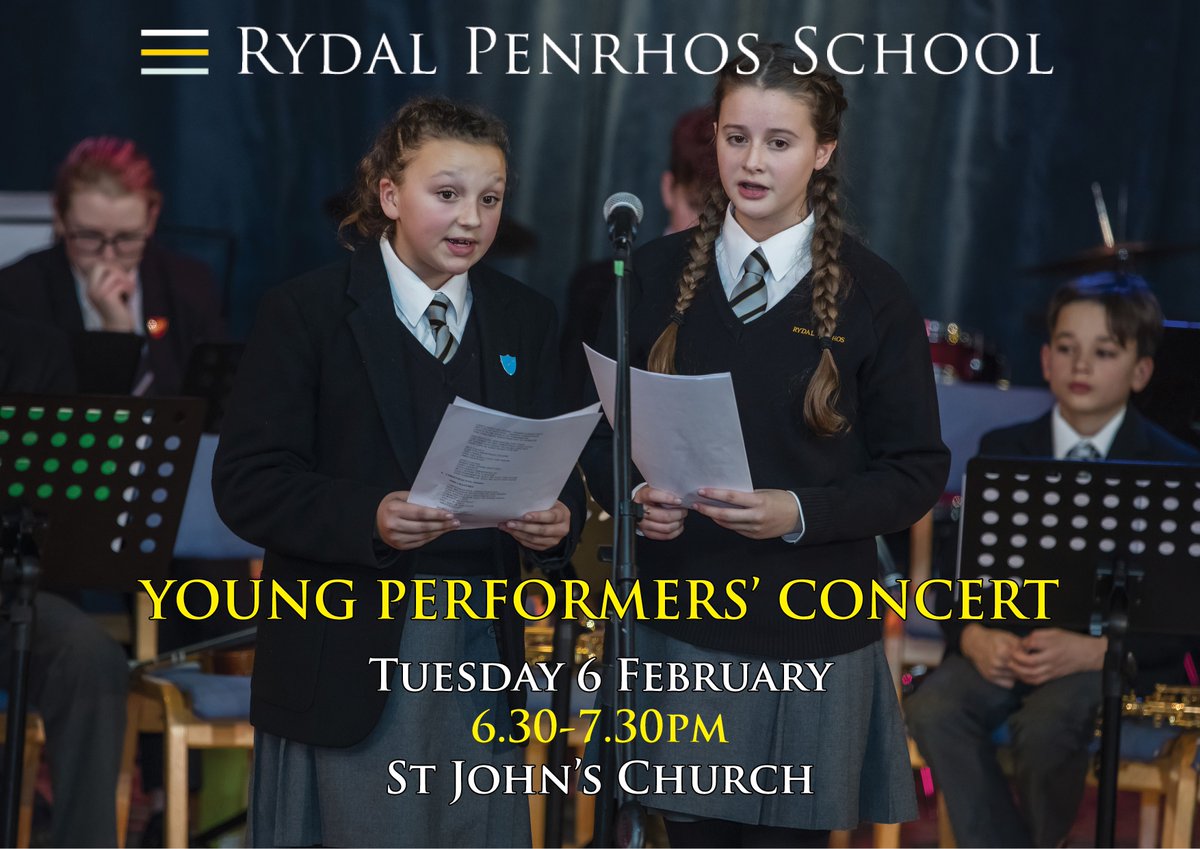 RydalPenrhos's tweet photo. Don't forget it is our Young Performers' Concert tomorrow night at St John's Church (6.30pm). Hope to see you all there! #Talent https://t.co/qSXd3inbIc
