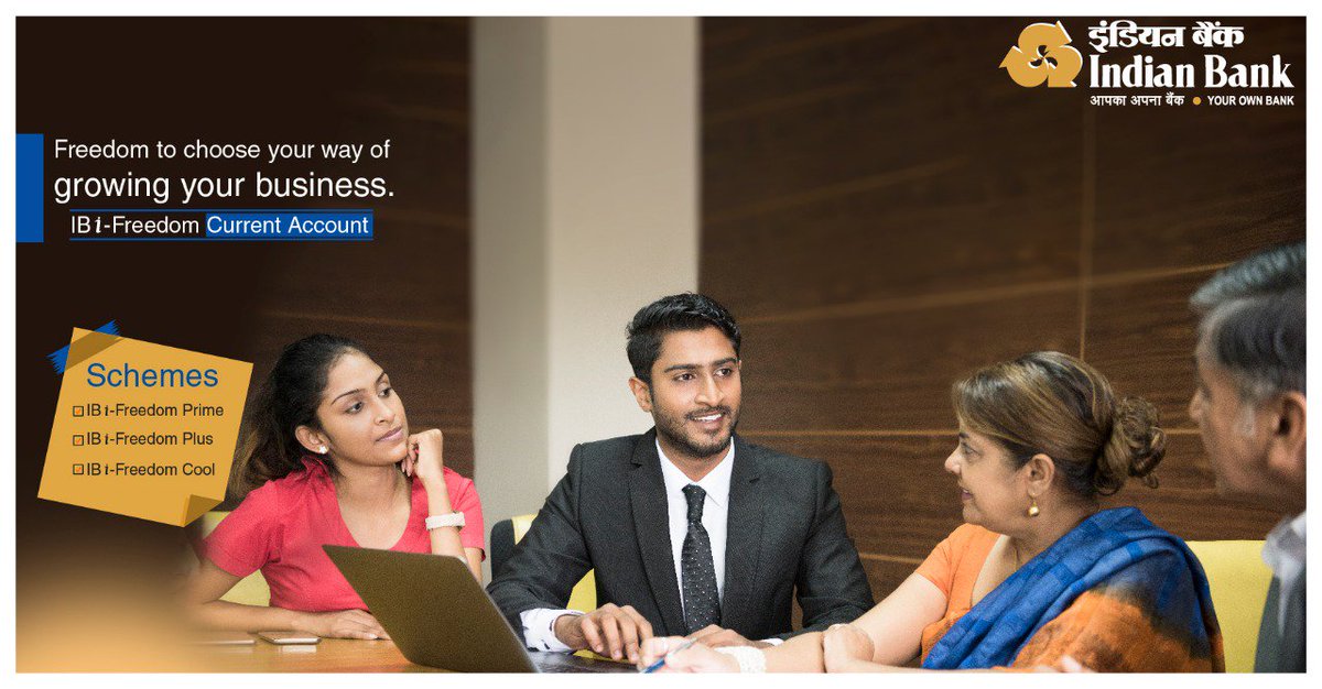 MyIndianBank's tweet photo. Grow your business the way you want. Open Indian Bank i-Freedom Current Account today and avail a host of benefits. https://t.co/k9qaOsUN82
#IndianBank #CurrentAccount #iFreedom https://t.co/tHFx2TNfBw