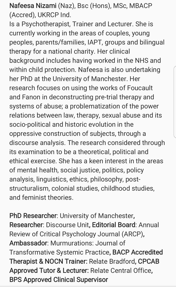 NazNizami's tweet photo. #Psychotherapist #PhDResearcher #Lecturer #Trainer #DiscourseUnit #TeamDiscourse #UniversityOfManchester #TeamBradford #BACP #BPS #CPCAB #NOCN #AcademicMasochistic #GeekLifeForLife #Feminist #Ethics #Philosophy #SoicalJustice https://t.co/OG1Rjqlmob