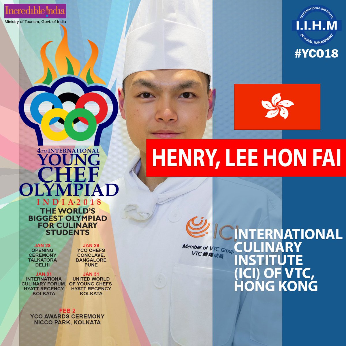 ycolympiad's tweet photo. HongKong (Henry, Lee Hon Fai of International Culinary Institute (ICI) of VTC, Hong Kong) and Scotland (Kevin McCafferty of @CofGCollege ) bagged the bronze in #YoungChefOlympiad2018 https://t.co/84c4bmiKOi
