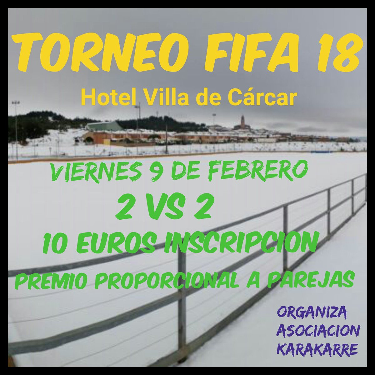 KarakarrekoPunk's tweet photo. Recordad que hay un torneo de Fifa 18 en Play 4 en el hotel villa de Carcar, si quereis apuntaros pasaros por alli hasta el día 9 o mandad mensaje https://t.co/nkS1mwvWyI