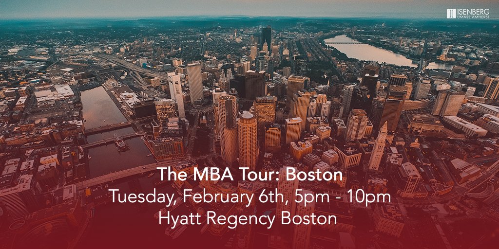 IsenbergUMass's tweet photo. Check out #MBATOURBOSTON next week to meet with Isenberg Director of the Full-time MBA, Mike Famighette, and Academic Advisor for Professional Programs, Lea Herrick. Learn all about the Isenberg MBA! Register here: https://t.co/hZk4OXq3LG https://t.co/1q0HCCVWsB