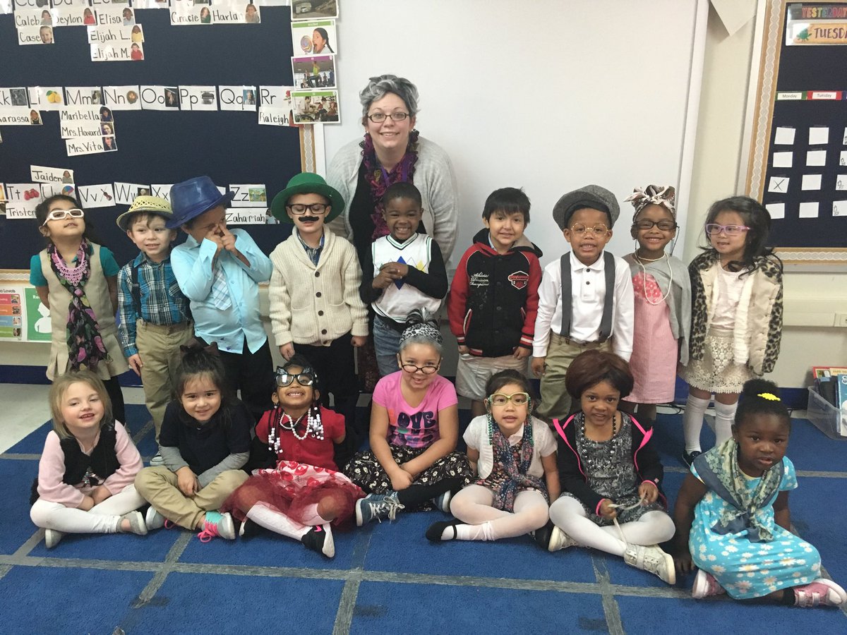 LColeman73's tweet photo. Another cute group of 100 year old seniors at Garrett for the 100th day of school- Mrs. Havard’s class! https://t.co/TllVxPluxB