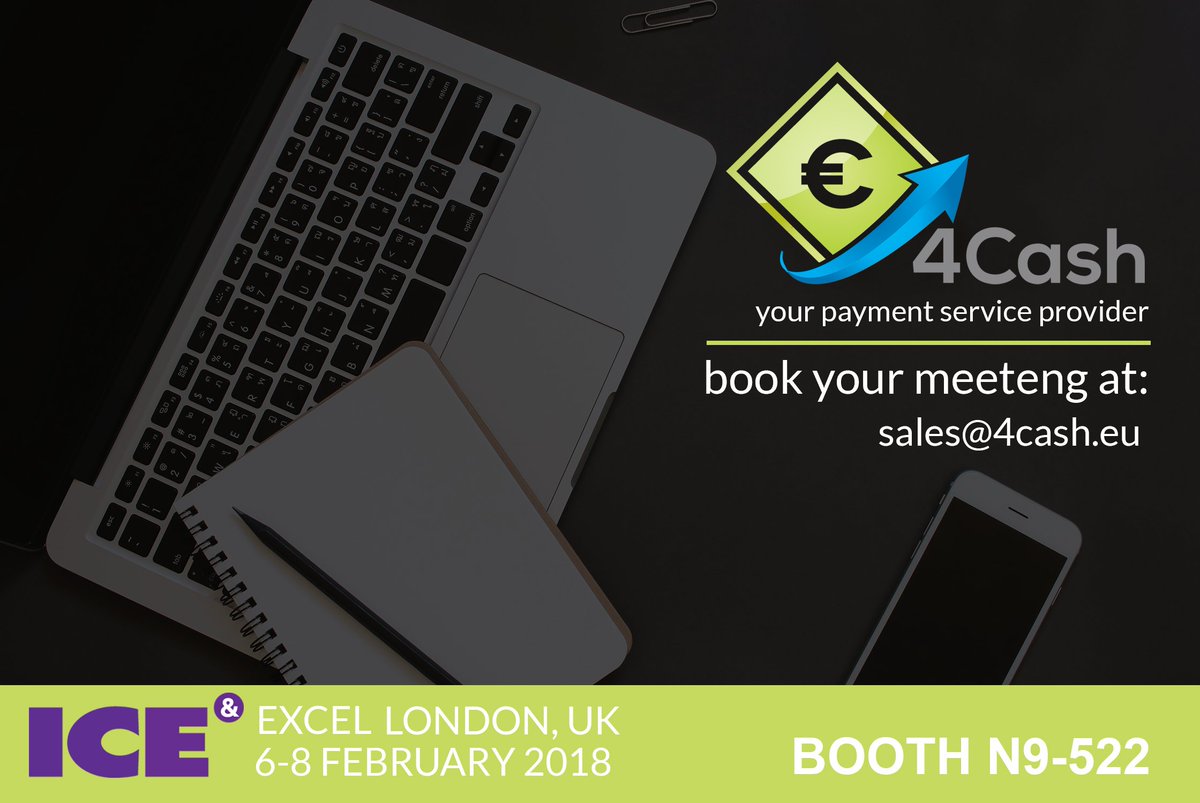 Psp4cash's tweet photo. It’s just few more days until ICE 2018 and we can’t wait to show you what is new and what the next new products will be. Book a meeting with our representative. sales@4cash.eu
#ICE2018 #igaming #london #paymentserviceprovider #4Cashteam #ICETotallyGaming https://t.co/GXvx2QZ8Xh