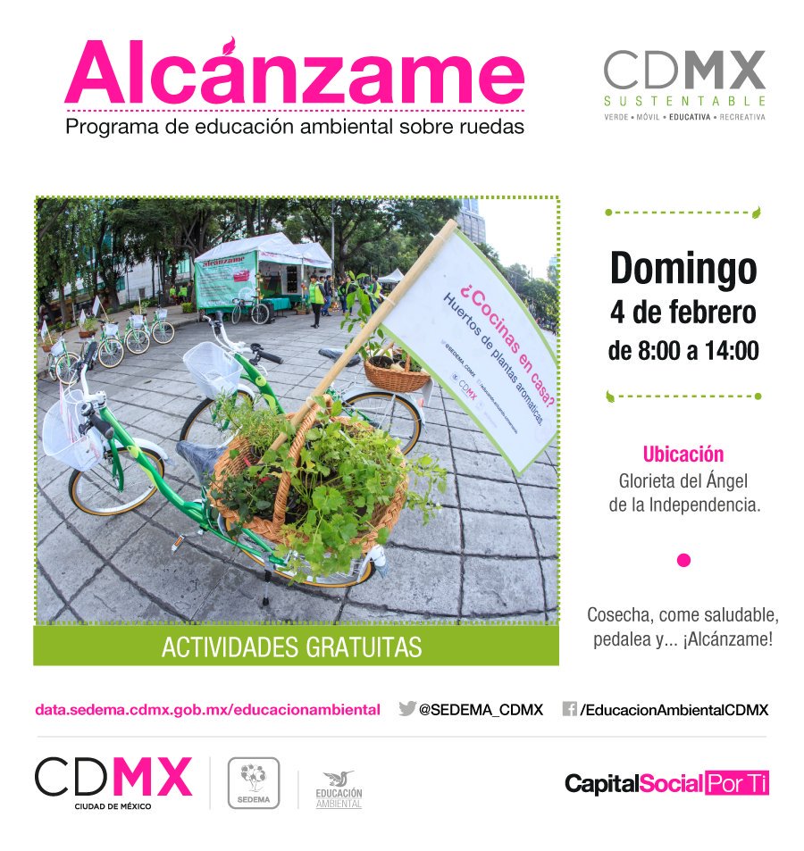 radioredam's tweet photo. #TomaNota ✍️ 

Este próximo 4 de febrero conoce Alcánzame, un programa de #EducaciónAmbiental sobre ruedas donde aprenderás más sobre #HuertosUrbanos y alimentación sustentable @PlanVerdeCDMX 

Detalles > https://t.co/zYDDaEp8El https://t.co/A4cLTie0FX