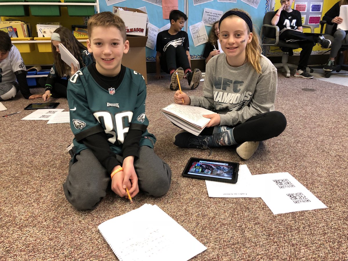 Watching how the <a href="/Eagles/">Philadelphia Eagles</a> are not just great on the field, but amazing contributors to the community! Analyzing videos to determine the main ideas and finding evidence to support our thinking. <a href="/LucyCalkins/">Lucy Calkins</a> <a href="/SASD_SalfordHil/">Salford Hills Elem</a> <a href="/HeinemannPub/">Heinemann</a>