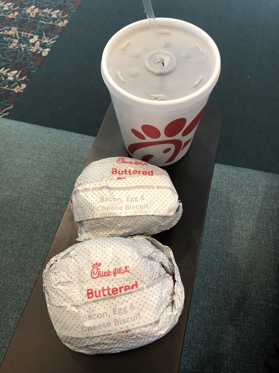 MattchewHughes's tweet photo. I love the team at @HMSHost @MCO @ChickfilA! I ordered one BEC biscuit just after breakfast ended and received this... “breakfast is over, she gave it to me twice, it’s all yours.” Their smiles and positive energy are ALWAYS appreciated, too! #freecfa #mco #breakfastofchampions https://t.co/wNrPVdyv4h