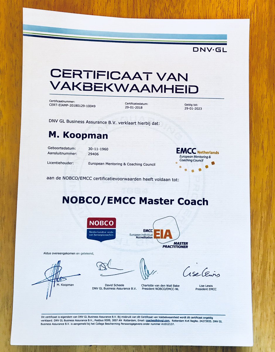 Monique Koopman: Nobco/EMCC  Master Coach Best trots op! <a href="/NOBCO/">Beroepscoaches</a>, @DNVGL