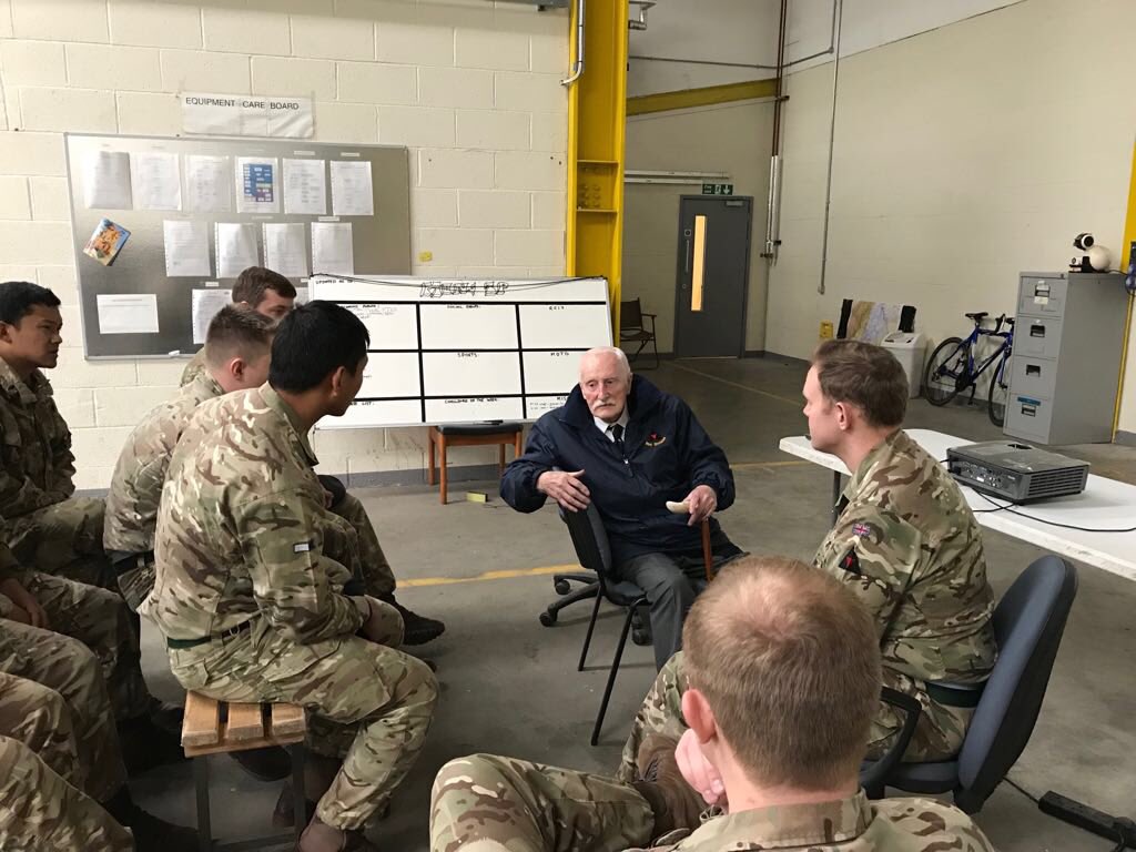 CO3DSR's tweet image. Regt Orders, goodbye to our RSM and final preparations all accompanied by Ted Vardy, our sole remaining D-Day veteran. His highlight was meeting Overloon Troop named after a region in which he was heavily involved. See you again soon dear friend. #fightingthird @3rdUKDivision
