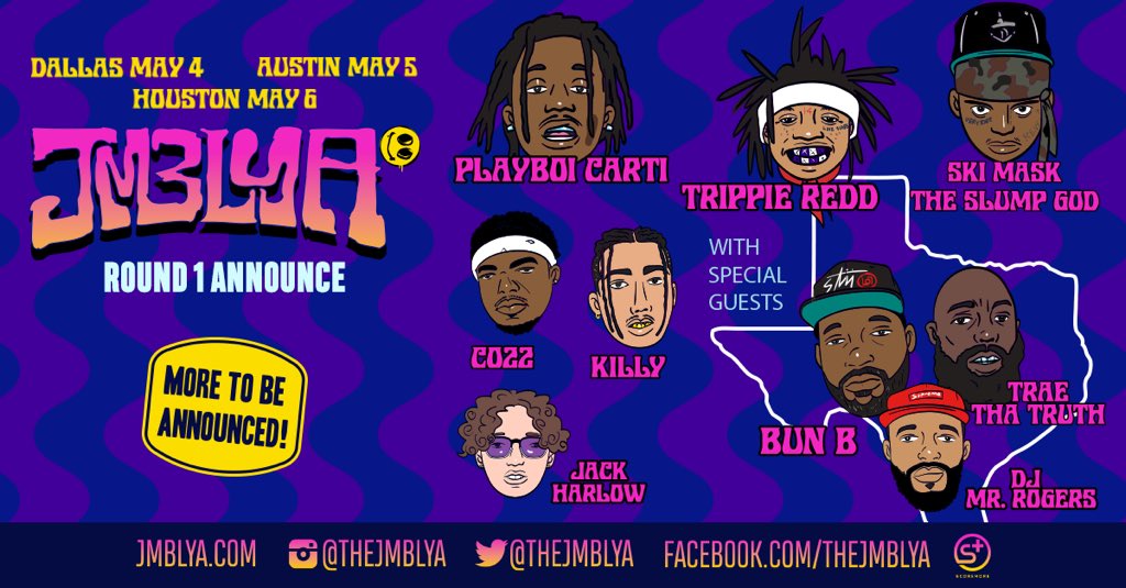 thejmblya's tweet photo. round 1 of ur 2018 lineup. 

tix + fest locations 👉 https://t.co/iZGr2YftA2 https://t.co/6fyG0GZovw