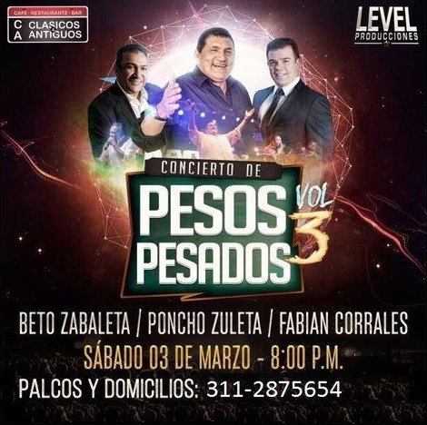 EventsiteApp's tweet photo. En #Marzo llega a #Bucaramanga el #Concierto de Los Pesos Pesados del #Vallenato Vol.3 
No te quedes sin tu #Palco  comprálos con @EventsiteApp aquí:  https://t.co/MW5S9z7Aaj  @fabiancorralesc @PonchoZuleta  @BetoZabaleta @Level_P https://t.co/mIfZdPcb6W