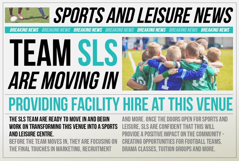 News just in! 📄 #TeamSLS will be setting up at this venue very soon. We're excited to start work in your community.
