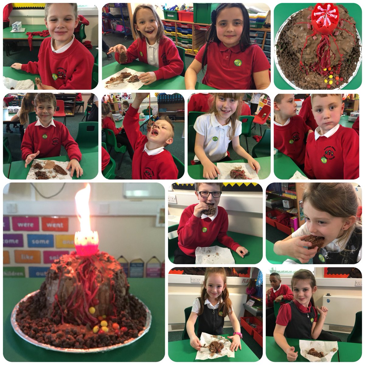 missrefoster's tweet photo. Cake no.3! ☄️🌋
Strawberry lace lava and sizzling skittles all erupting from a very moist, chocolaty mountain complete with matchmaker logs!! This one had an extra surprise!! 🔥
@BoothferryPS https://t.co/wQP9Uc0otg