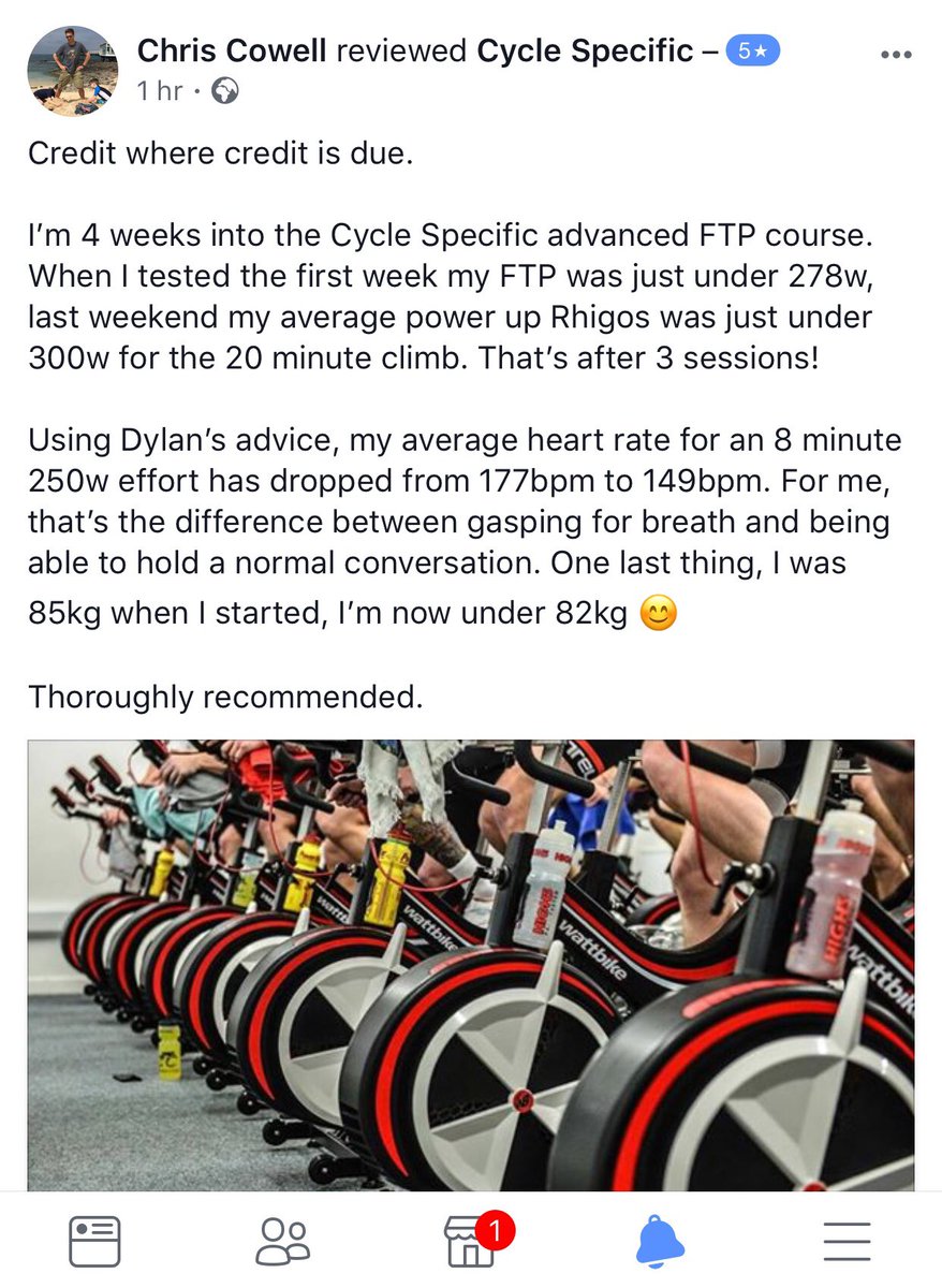 Real People, Real Results after only 4 weeks at on the FTP Course at Cycle Specific

FITTER 🚴‍♂
LOWER HR FOR SAME OUTPUT❤
MORE POWER ON CLIMBS 💪
WEIGHT LOSS ⬇
RESULT 🎯