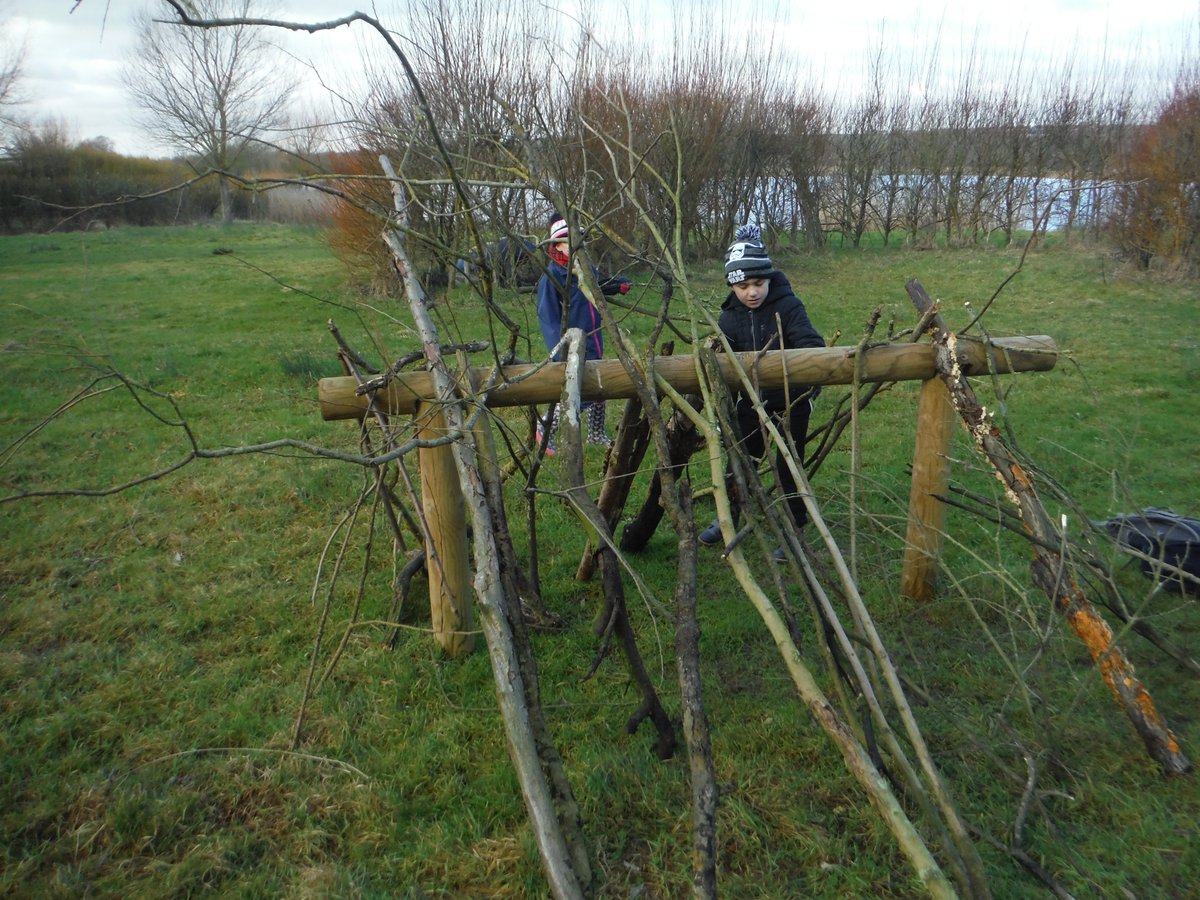 RingsteadSchool's tweet photo. #ShawsLions and #MonkeysClass made some incredible shelters at Stanwick Lakes today! It was such a good day! Thanks Dan for showing us how to make them https://t.co/do12EJTF1k