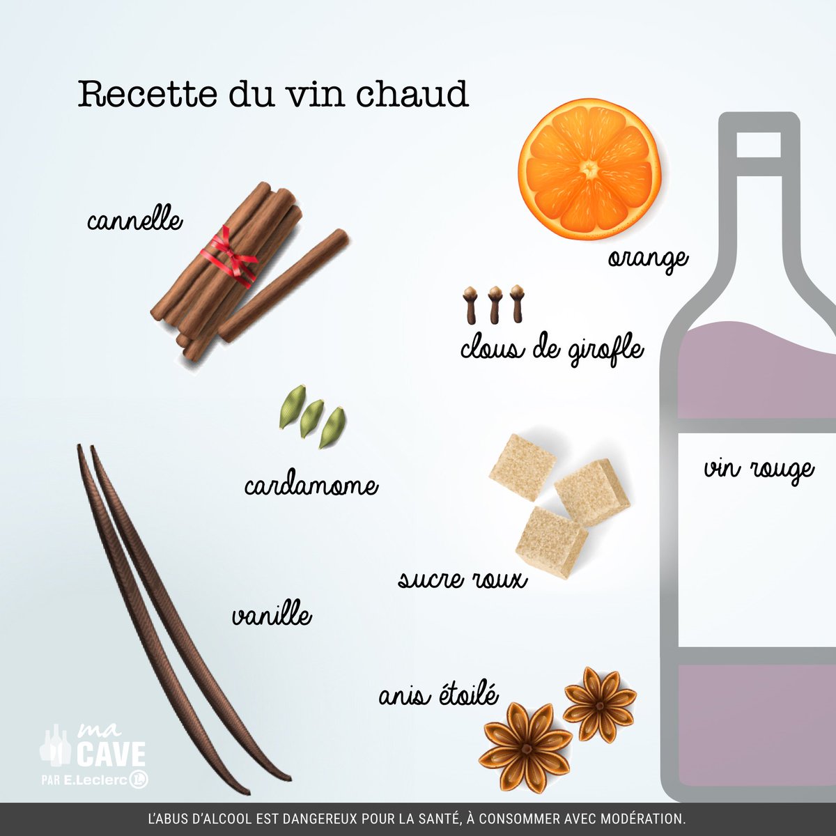 LeclercMaCave's tweet photo. Par temps de grand froid, notre indispensable est le #vin chaud ! Retrouvez aussi notre recette en vidéo >> https://t.co/jgh3P5DoUJ https://t.co/q0IY5UONFc