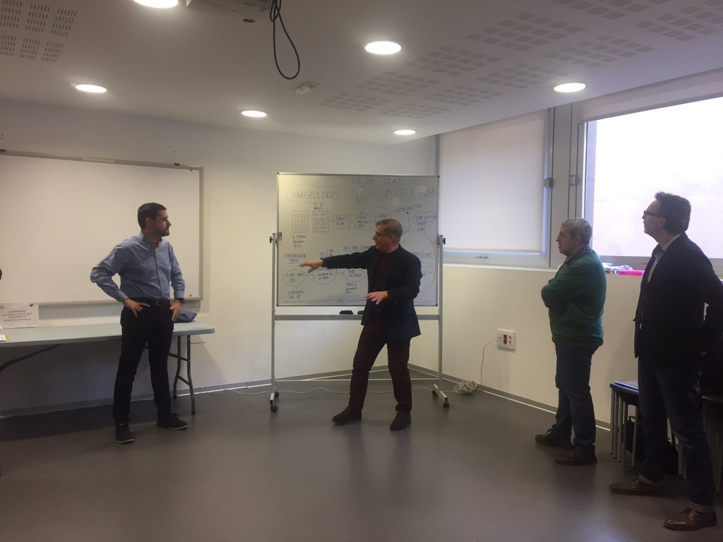 dramblys_org's tweet photo. Empezamos el segundo día de formación avanzada para mentor@s aprendiendo sobre #SCRUM y su aplicación en el proceso de mentoring. #WomcaProject #ErasmusPlus #Mentoring #PonUnMentorEnTuVida https://t.co/9uNHBq1uw5