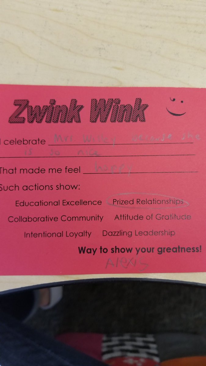 willeyklein's tweet photo. I celebrate @Leah_VandenBelt for helping her student write me a zwink wink! #zwinkshoutout @ZwinkKISD https://t.co/2ACl4HtOQI